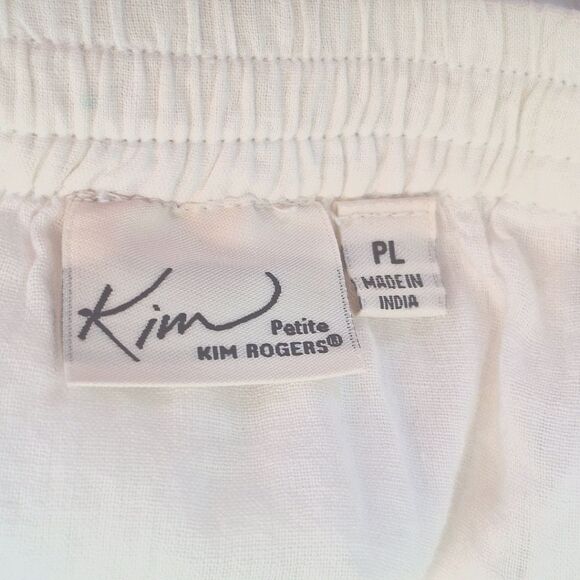 Kim Rogers Boho Skirt Prairie White Tier Skirt Crochet Eyelets Lined Pull On PL - Picture 3 of 14